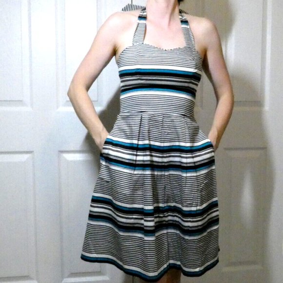 Striped SunDress, Summer Lightweight White House Black Market Quality Size 0 - Picture 1 of 11